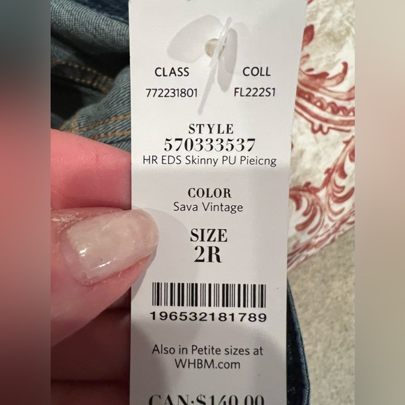 WHBM Jeans Women's Stretch Denim High Rise Skinny Ankle NWT Size 2 - Picture 9 of 12